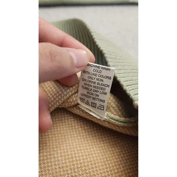 PacSun Sweater Mens Small‎ Sage Green Crewneck Knit Daisy Yin Yang Pullover - Picture 5 of 14